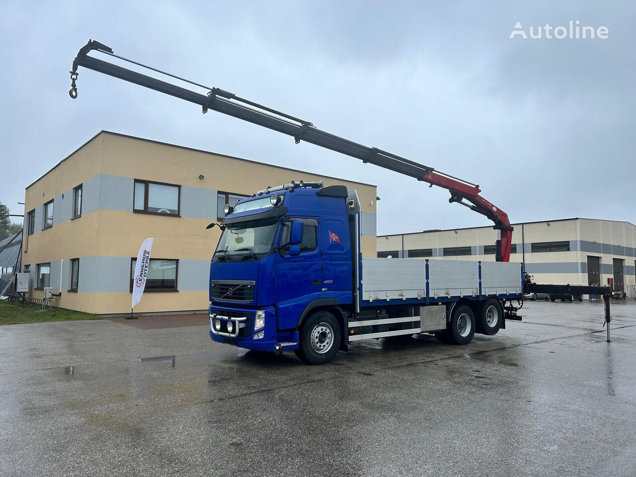 شاحنة مسطحة Volvo FH460 6X2 EURO5 + HMF 1420 CRANE + VEB