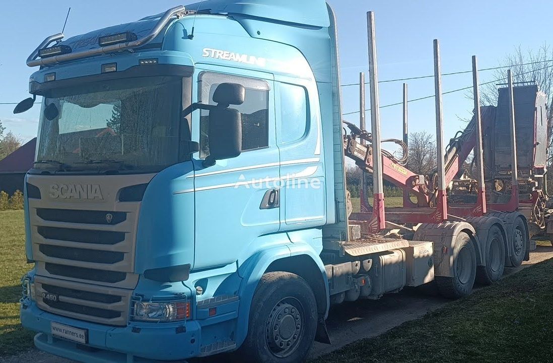 شاحنة نقل الأخشاب Scania R450 8x4 timber+ loglift, retarder